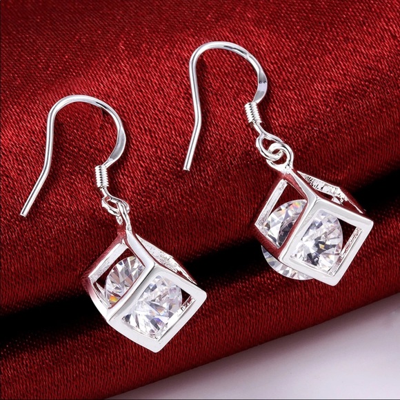 Geometric  Drop Earrings Zircon Earrings New - Picture 3 of 6